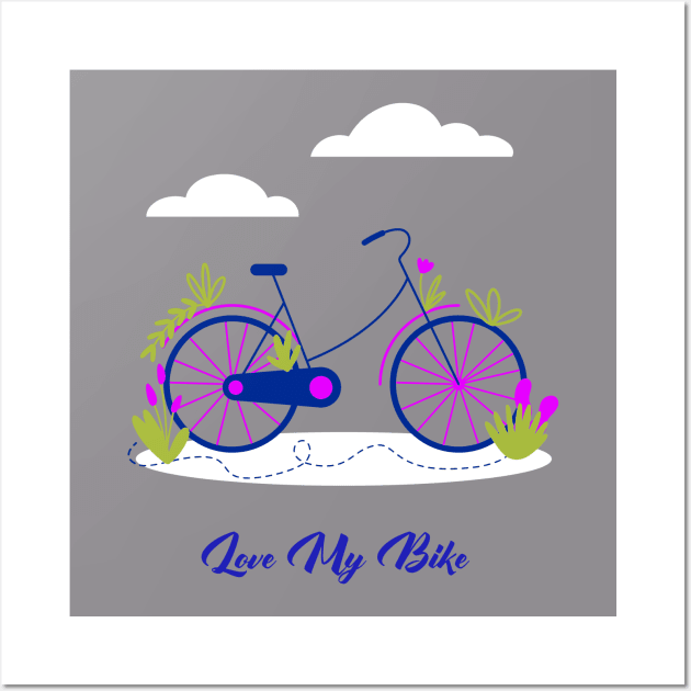 Love My Bike Wall Art by HappyGirlinWorld